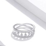 Silberring mit weißem Kristall, Größe 8