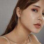 Ezüst fülbevaló, leveles