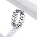 Silberring, geometrisch, Größe 7