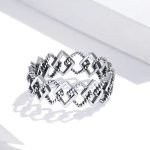 Silberring, geometrisch, Größe 6