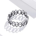 Silberring, geometrisch, Größe 6