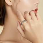 Silberring, geometrisch, Größe 8