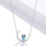 Silberne Halskette mit einer Eule