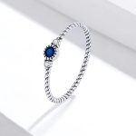 Silberring mit blauem Stein, Größe 6