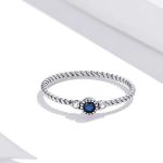 Silberring mit blauem Stein, Größe 6