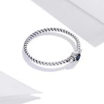 Silberring mit blauem Stein, Größe 6