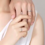 Ezüst karikagyűrű, egy pár, hegy és tenger