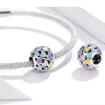 Silberanhänger, bunte Herzen