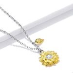 Silberne Halskette mit Sonnenblume