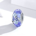 Silberanhänger, blaue Blume