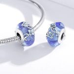 Silberanhänger, blaue Blume