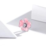 Silberanhänger mit rosa Blume