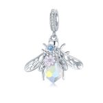 Silberanhänger, Biene, bunt