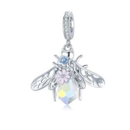Silberanhänger, Biene, bunt