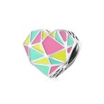 Silberanhänger, Herz, bunt