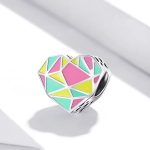 Silberanhänger, Herz, bunt