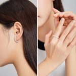 Silberner Ring/Ohrringe mit Perlen