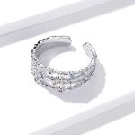 Silberring, Spirale, mit farbigem Kristall