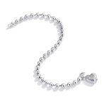 Ezüst karkötő szívvel, 17 cm