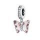 Silberanhänger, Schmetterling, rosa