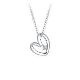 Silberne Halskette mit Kristallherz