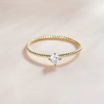 Silberring, gedreht, goldfarben, Größe 6