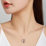 Silberne Halskette, Herz mit Panda