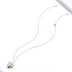 Silberne Halskette, Herz mit Panda