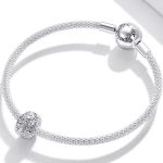 Silberanhänger, Perle mit geometrischem Muster