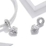 Silberanhänger, hängendes Herz