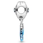 Silberanhänger, Traumfänger, blau