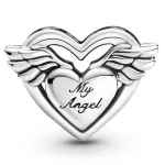 Silberanhänger, Herz mit Engelsflügeln