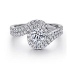 Damen-Verlobungsring, doppelt, Silber, Größe 8