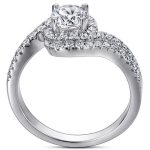 Damen-Verlobungsring, doppelt, Silber, Größe 5