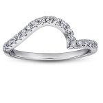 Damen-Verlobungsring, doppelt, Silber, Größe 5