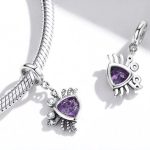 Silberanhänger, Krabbe, Lila