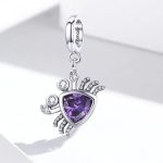 Silberanhänger, Krabbe, Lila