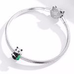 Ezüst charm, panda