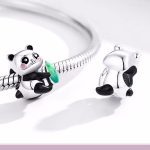 Ezüst charm, panda