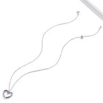 Silberne Halskette mit Regenbogenherz