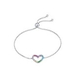 Silberarmband mit Regenbogenherz
