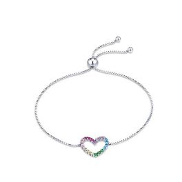 Silberarmband mit Regenbogenherz