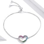 Silberarmband mit Regenbogenherz