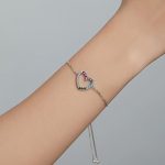 Silberarmband mit Regenbogenherz