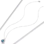 Silberne Halskette mit Perlenanhänger