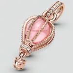 Silberanhänger, Heißluftballon, Roségold