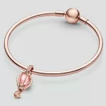 Silberanhänger, Heißluftballon, Roségold