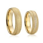 Damen-Ehering, vergoldet, Edelstahl, Größe 7