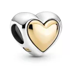 Silberanhänger, Herz, mit roségoldener Verzierung