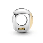 Silberanhänger, Herz, mit roségoldener Verzierung